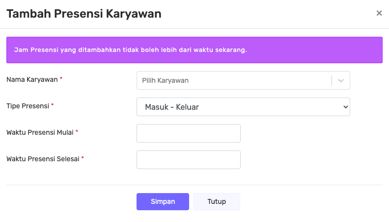 form add attendance